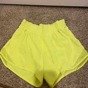 These are LULULEMON shorts in the color highlight yellow! They have NO flaws! 💛